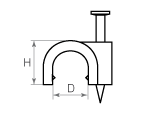 Скоба пластиковая СПК 12 для круглых кабелей