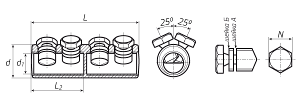 Соединитель болтовой 2СБ-10/25(Л) - фото 1 - id-p54662893