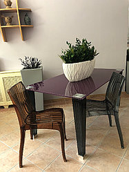 Стеклянный обеденный стол и 6 стульев набор