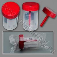 Контейнер лабораторный для взятия проб, 60 мл. с завинчивающейся крышкой и шпателем, нестерильный, п/п, инд.уп