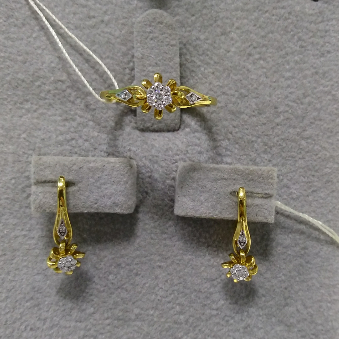 Серьги и кольцо с бриллиантом ( пр. Абая 141 ) - фото 1 - id-p54718528