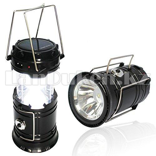 Ручной светодиодный фонарь 2 в 1 черный "Rechargeable Camping Lantern SH-5800T" с USB выходом - фото 1 - id-p46046195