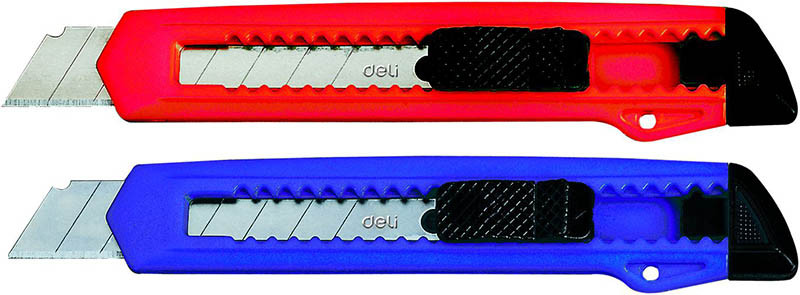 Нож канцелярский DELI, 18 мм, ассорти