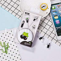 Вакуумные наушники в круглом чехле А-77 черная смородина 