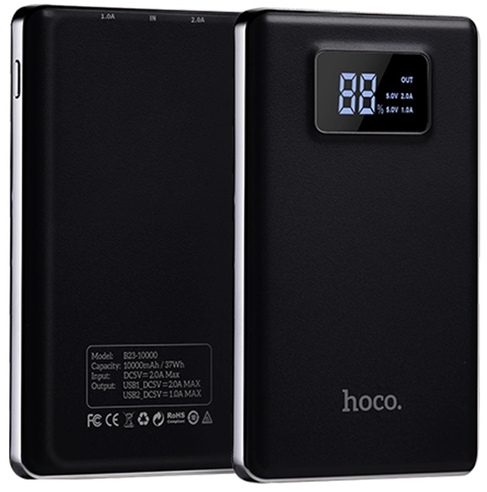 Дополнительный аккумулятор Hoco B23 Power Bank 10000 mAh (черный) - фото 1 - id-p54758153