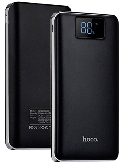 Дополнительный аккумулятор Hoco B23 Power Bank 10000 mAh (черный) - фото 2 - id-p54758153