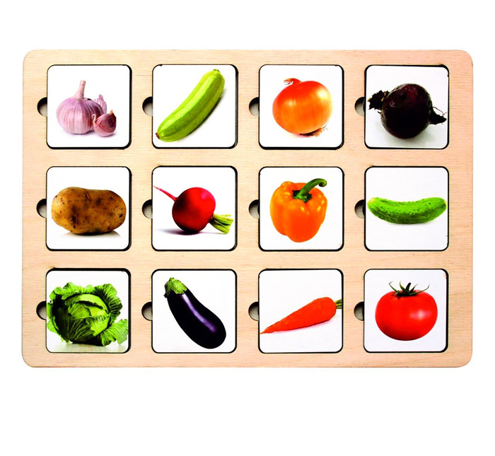 Игрушка деревянная логическая секретики "Овощи" - фото 1 - id-p54759596
