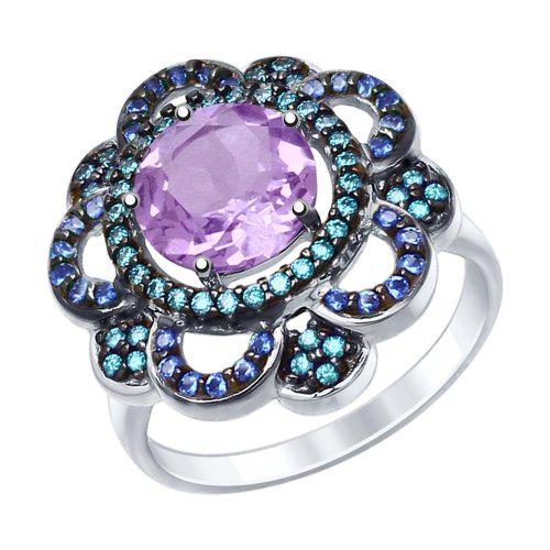 Серебряное кольцо с аметистом SOKOLOV 92011441
