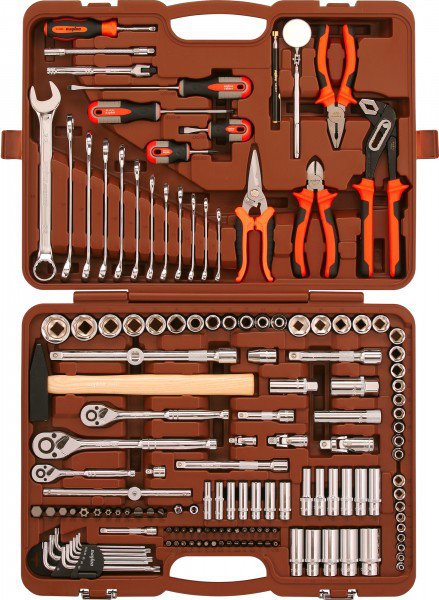 (OMT150S18) Набор инструмента универсальный 1/4", 3/8" и 1/2"DR, 150 предметов OMT150S