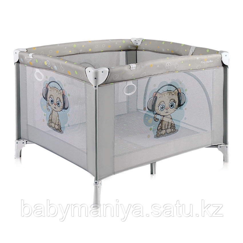 Детский игровой манеж Lorelli Play Station Серый / Grey CUTE KITTEN 1805