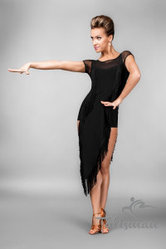 Изысканное черное платье для танцев ПЛ-751