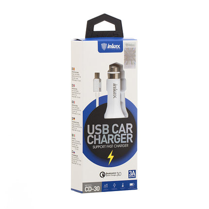 Автомобильное зарядное устройство INKAX CD-30 Micro USB 3A, фото 2