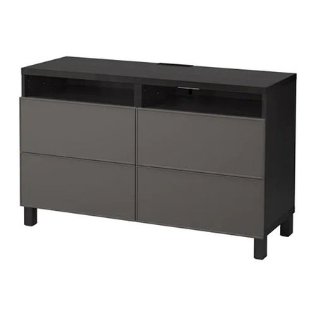 Тумба д/ТВ с ящиками БЕСТО черно-коричневый ИКЕА, IKEA, фото 2
