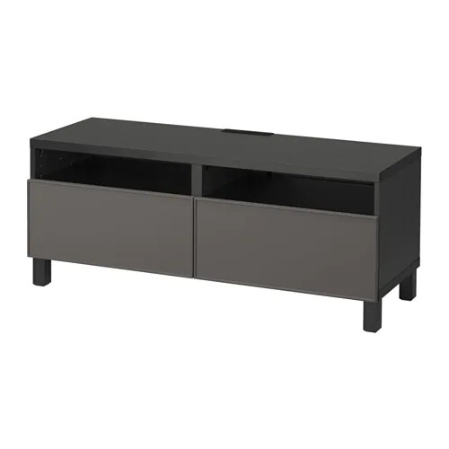Тумба д/ТВ с ящиками БЕСТО черно-коричневый, темно-серый ИКЕА, IKEA 