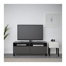 Тумба д/ТВ с ящиками БЕСТО черно-коричневый, темно-серый ИКЕА, IKEA , фото 2