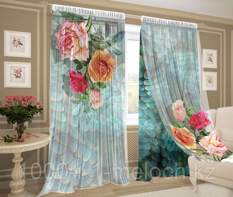 ФотоШторы- Дуэт 2 в 1. "Элита" 3D. Россия. Алматы