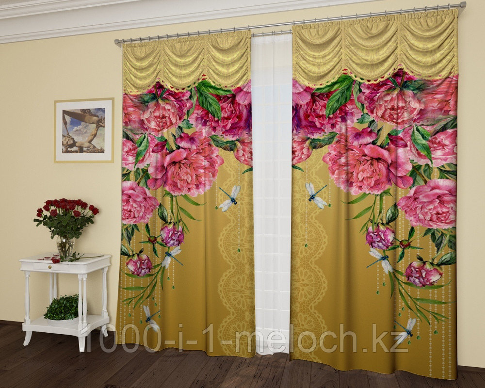 ФотоШторы Люкс "Примавера бежевый" 3D. Россия. Алматы