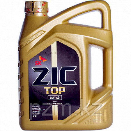 ZIC TOP 0W-40 4 ЛИТРА. Полностью синт. Мотор. масло высшего качества для бенз. и диз.