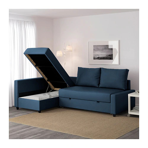 Диван-кровать угловой с отд д/хран ФРИХЕТЭН темно-синий IKEA, ИКЕА - фото 3 - id-p54828713