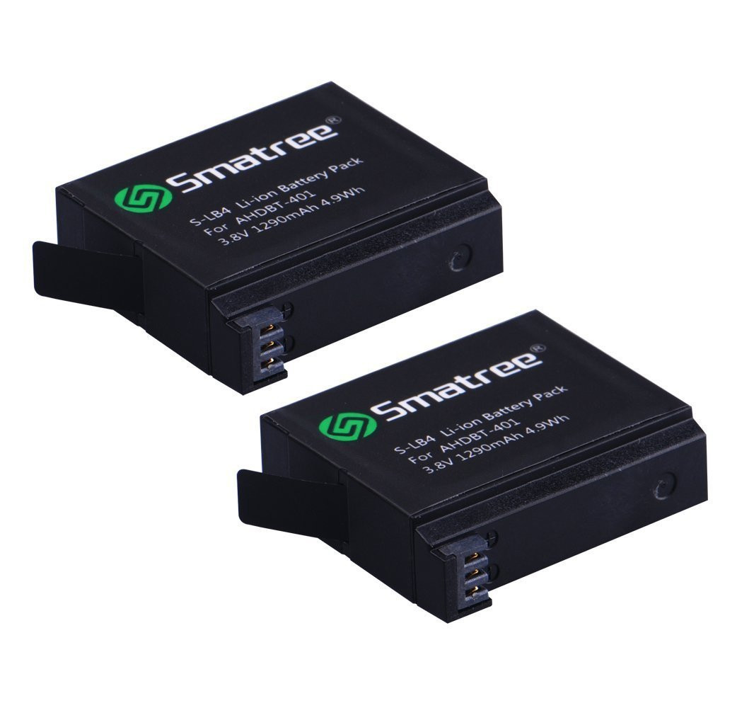 Доп. аккумулятор увеличенного объема 1290mAh Smatree® SM-002 для GoPro HERO 4 (1шт).