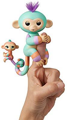 WowWee Fingerlings - Интерактивная ручная обезьянка Danny с малышом Gianna  