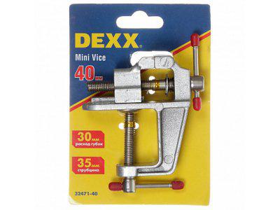 Мини тиски настольные DEXX  (винтовой зажим, 40 мм)