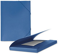 Папка-короб на резинках БЮРОКРАТ, A4 пластиковая, корешок 40 мм, синяя