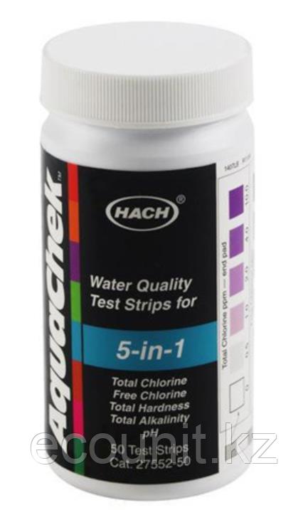 HACH тест-полоски для воды 5 в 1 (50 шт.) - фото 1 - id-p54875871