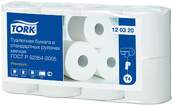 Мягкая туалетная бумага Tork Premium в стандартных рулонах, 2 слоя 120320, фото 2