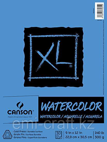 Акварельная бумага Canson XL Watercolor Paper Pad, 30 листов 22,9х30,5 см