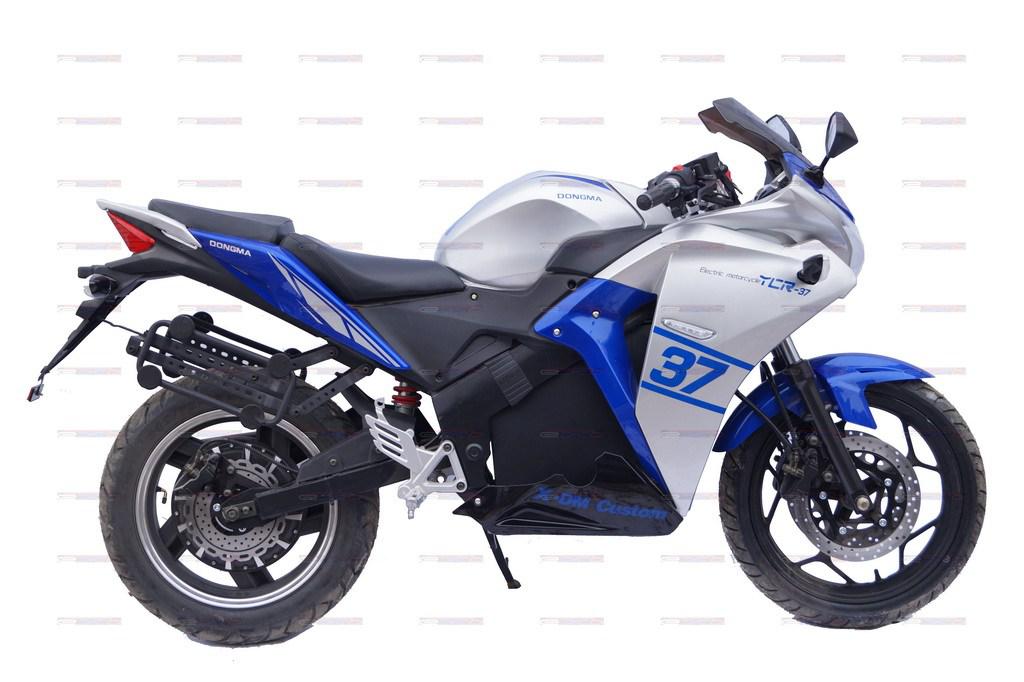 Электромотоцикл YCR-3000W (без АКБ) синий с серым - фото 1 - id-p54913117