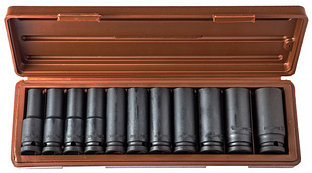 Набор головок торцевых глубоких для ударного инструмента 1/2"DR, 10-24 мм, 11 предметов 912511