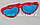 Огромные карнавальные очки "Сердечки" (с красной оправой), фото 3