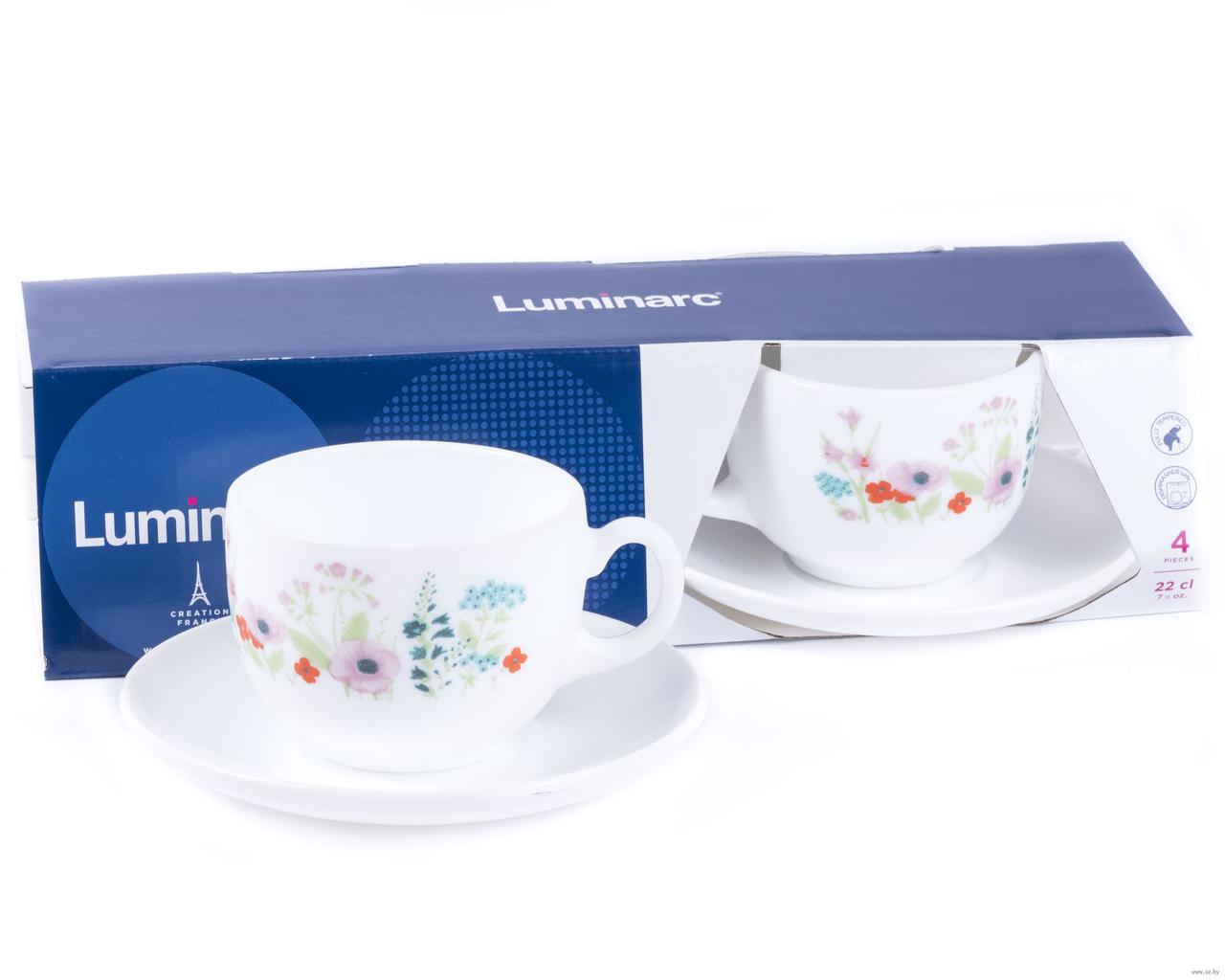 Чайный набор на 2 персоны Luminarc Roze Pompon, 220 мл - фото 1 - id-p54944591