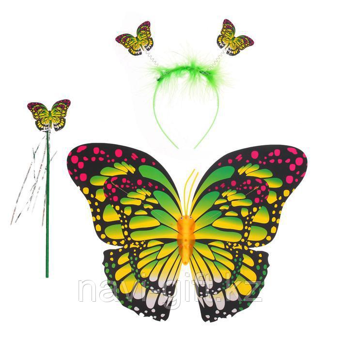 Карнавальный набор "Яркий мотылек" 3 предмета: крылья, жезл, ободок - фото 2 - id-p54959514