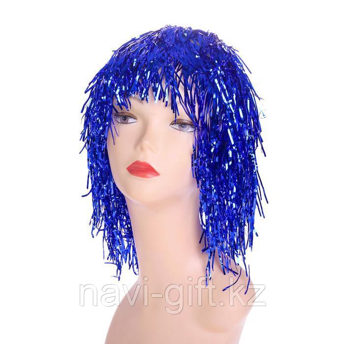 Карнавальный парик "Дождь" 35 см, цвет синий - фото 1 - id-p54959952