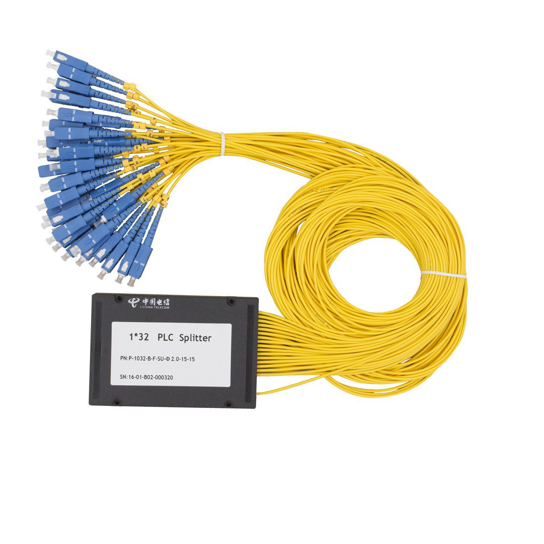 Сплиттер оптоволоконный PLC с брекетом А-Оптик 1х32 SC/UPC 15m SM