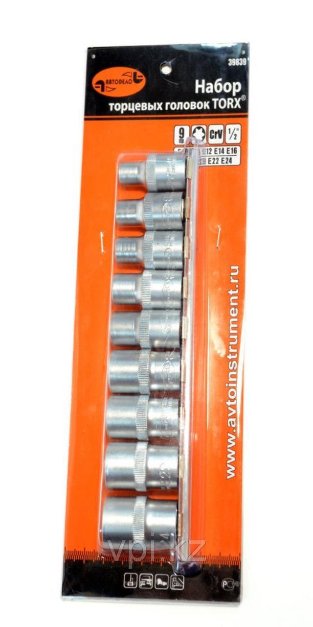 Набор головок торцевых TORX-звездочка , Е10-Е24, 1/2" из 9пр. АвтоДело