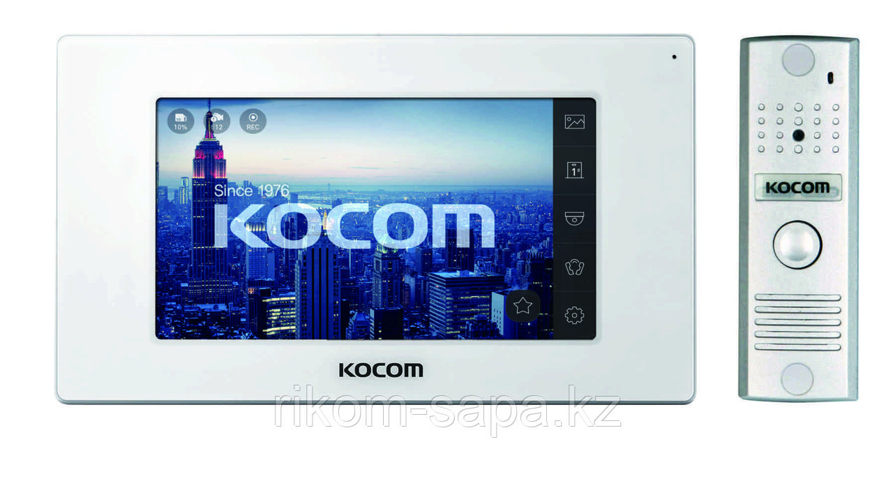 Комплект видеодомофона KOCOM KCV-544SD+KC-MC20(W)