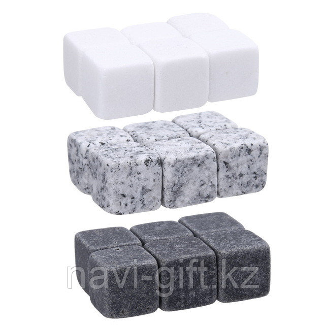 Камни для виски, 9 шт., крафт пакет, размер камня 2×2×2 см