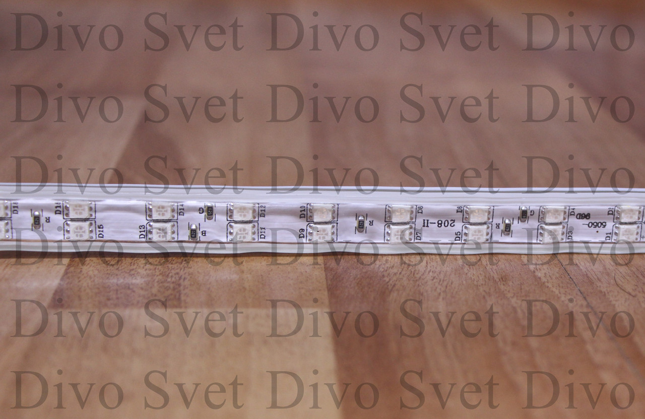 Светодиодная цветная лента SMD 5050 RGB IP67, в 2 ряда диоды 96шт/м, 220 В. Лента хамелеон. - фото 5 - id-p54708728