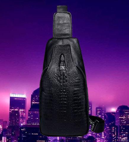 Мужская сумка-рюкзак через плечо Alligator (Черный) - фото 3 - id-p55008521