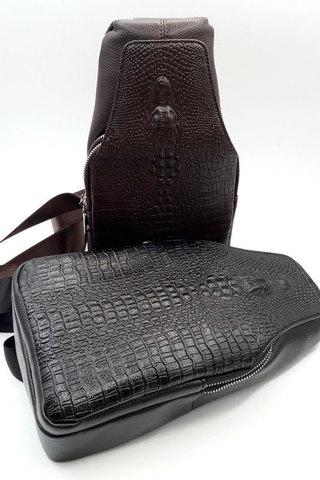 Мужская сумка-рюкзак через плечо Alligator (Черный) - фото 6 - id-p55008521