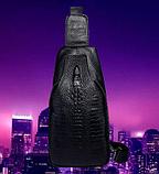 Мужская сумка-рюкзак через плечо Alligator (Шоколад), фото 3