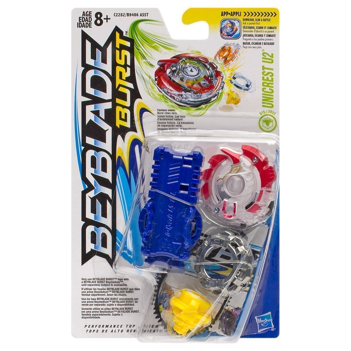Hasbro Bey Blade Burst Волчок с пусковым устройством Бейблэйд Unicrest U2 D15/TD03