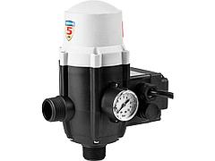 Блок автоматики ЗУБР ЗБА, давление срабатывания 1,5 Атм ,макс мощность подключаемых насосов 1,1 кВт