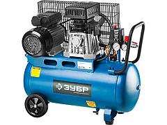 Компрессор воздушный поршневой ЗУБР ЗКПМ-360-50-Р-2.2, ЭКСПЕРТ, масляный, ременной привод, 360л/мин, 50л,