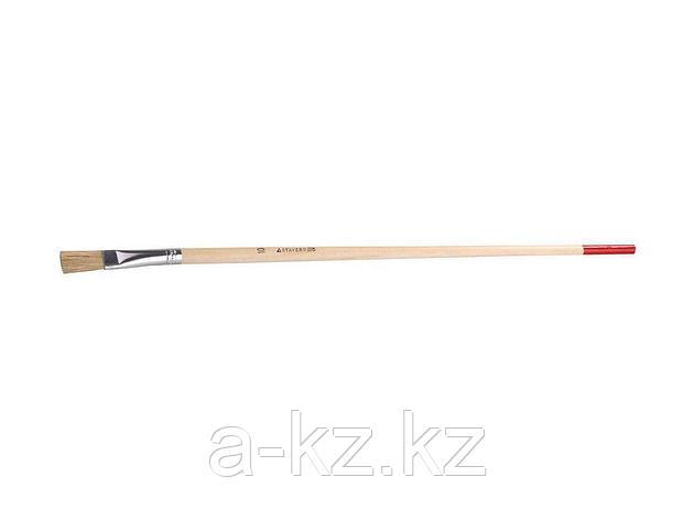 Кисть круглая малярная тонкая STAYER 0124-10, UNIVERSAL-STANDARD, светлая натуральная щетина, деревянная, фото 1