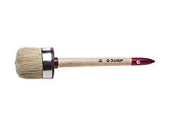 Кисть круглая малярная ЗУБР 01501-60, УНИВЕРСАЛ - МАСТЕР, светлая щетина, деревянная ручка, №18 х 60 мм