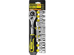 Набор инструментов торцовые головки STAYER 27750-H12, STANDARD, на пластиковом рельсе, трещотка, удлинитель,